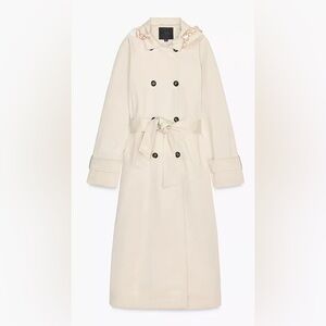 NEW ZARA LONG SCARF TRENCH COAT Light beige | 4749/706/721